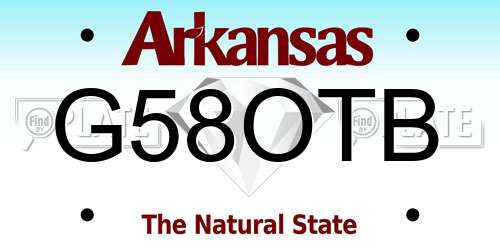 G58OTB Arkansas License Plate