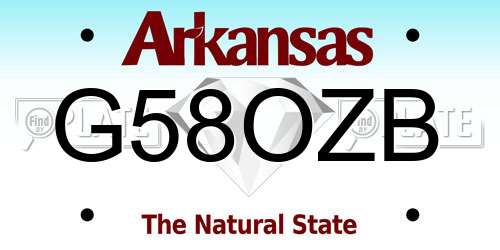 G58OZB Arkansas License Plate