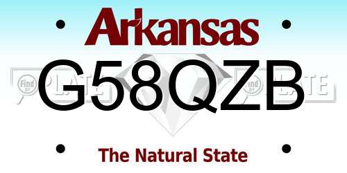 G58QZB Arkansas License Plate