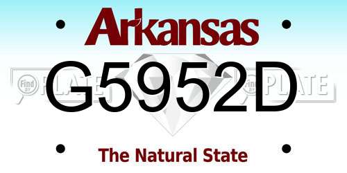 G5952D Arkansas License Plate