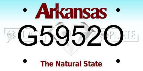 G5952O Arkansas License Plate