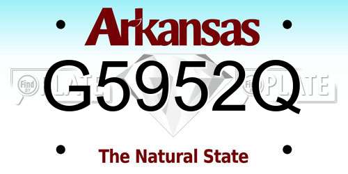 G5952Q Arkansas License Plate