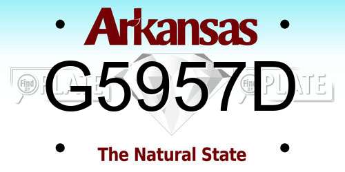 G5957D Arkansas License Plate