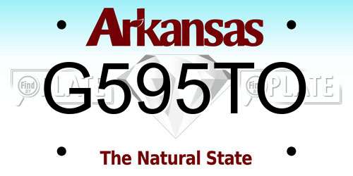 G595TO Arkansas License Plate