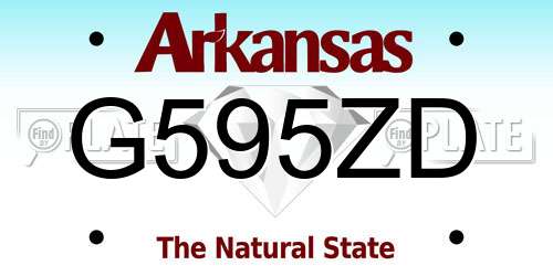 G595ZD Arkansas License Plate