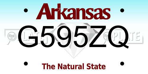 G595ZQ Arkansas License Plate