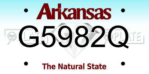 G5982Q Arkansas License Plate