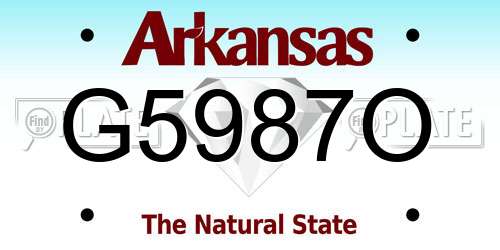 G5987O Arkansas License Plate