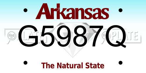 G5987Q Arkansas License Plate