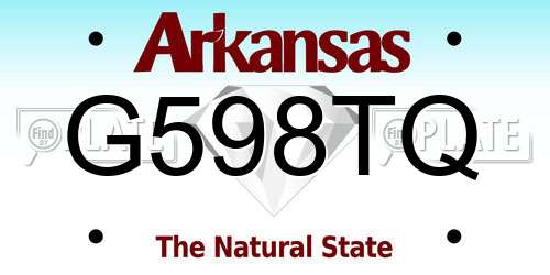 G598TQ Arkansas License Plate