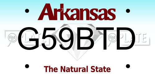 G59BTD Arkansas License Plate