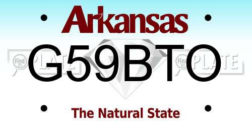 G59BTO Arkansas License Plate