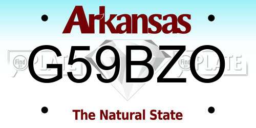 G59BZO Arkansas License Plate