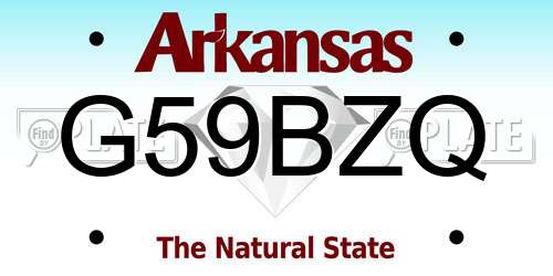 G59BZQ Arkansas License Plate