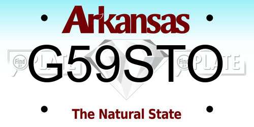 G59STO Arkansas License Plate
