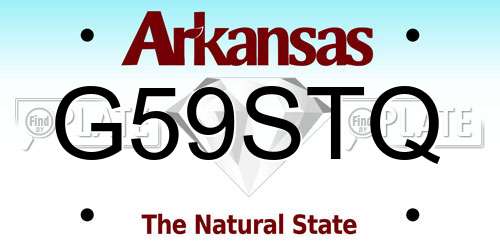 G59STQ Arkansas License Plate