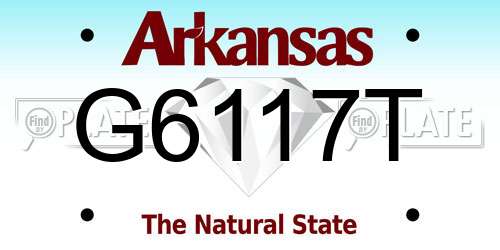 G6117T Arkansas License Plate