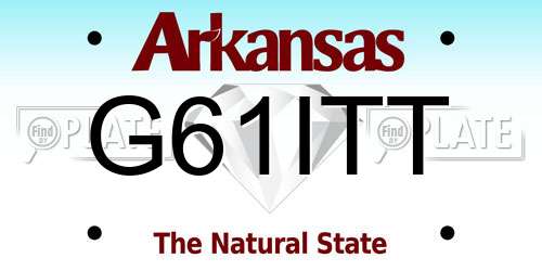 G61ITT Arkansas License Plate