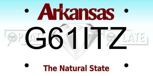 G61ITZ Arkansas License Plate