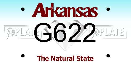 G622 Arkansas License Plate