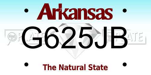 G625JB Arkansas License Plate