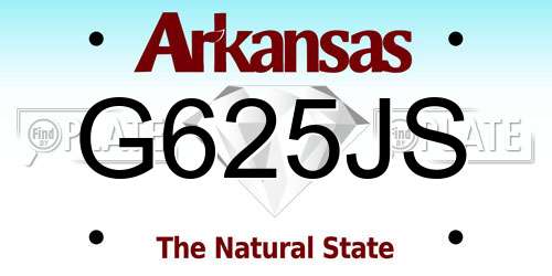 G625JS Arkansas License Plate