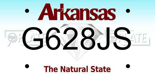 G628JS Arkansas License Plate