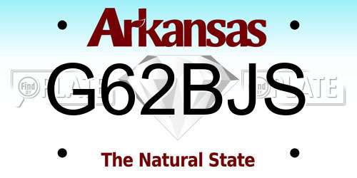 G62BJS Arkansas License Plate
