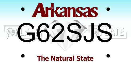 G62SJS Arkansas License Plate