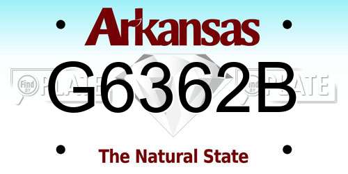 G6362B Arkansas License Plate