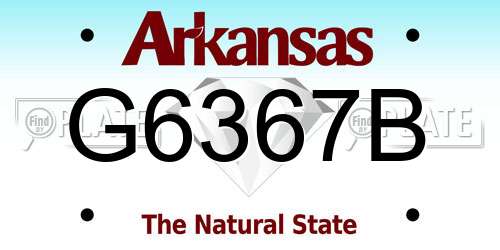 G6367B Arkansas License Plate