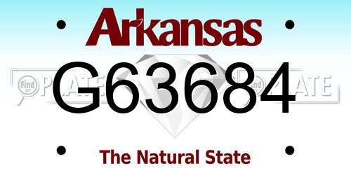 G63684 Arkansas License Plate