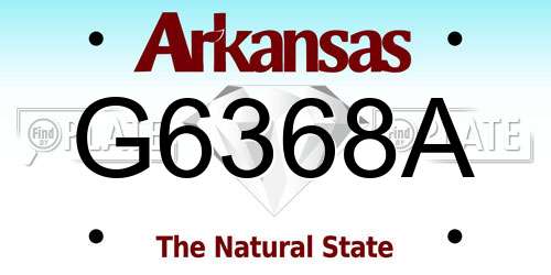 G6368A Arkansas License Plate