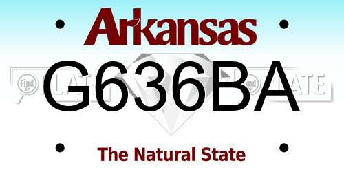 G636BA Arkansas License Plate