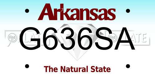 G636SA Arkansas License Plate