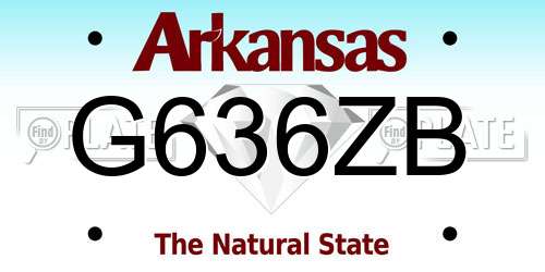 G636ZB Arkansas License Plate