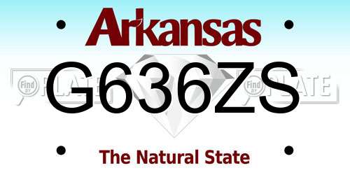 G636ZS Arkansas License Plate