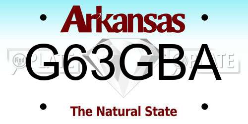 G63GBA Arkansas License Plate