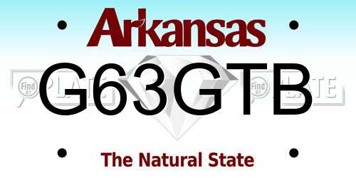 G63GTB Arkansas License Plate