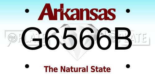 G6566B Arkansas License Plate