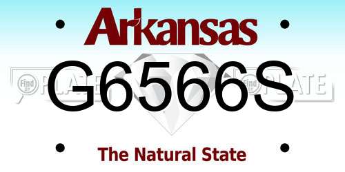 G6566S Arkansas License Plate