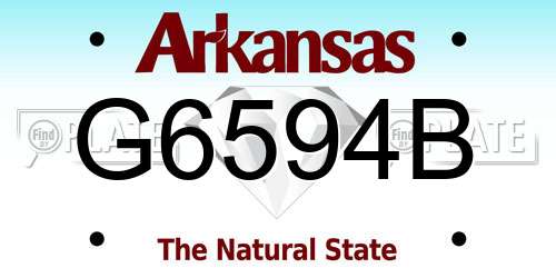 G6594B Arkansas License Plate