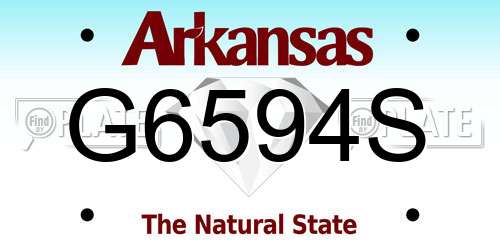 G6594S Arkansas License Plate