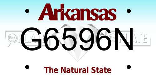 G6596N Arkansas License Plate