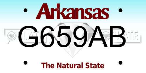 G659AB Arkansas License Plate