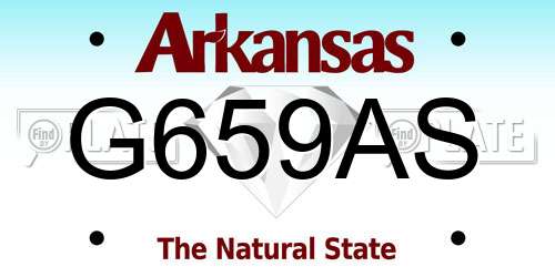 G659AS Arkansas License Plate
