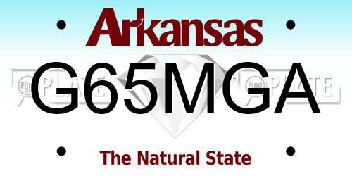 G65MGA Arkansas License Plate