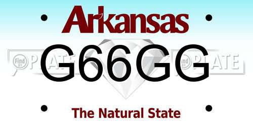 G66GG Arkansas License Plate