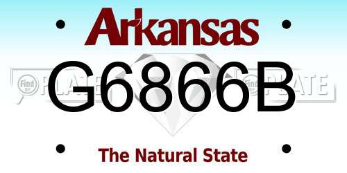 G6866B Arkansas License Plate