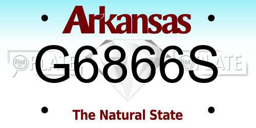 G6866S Arkansas License Plate